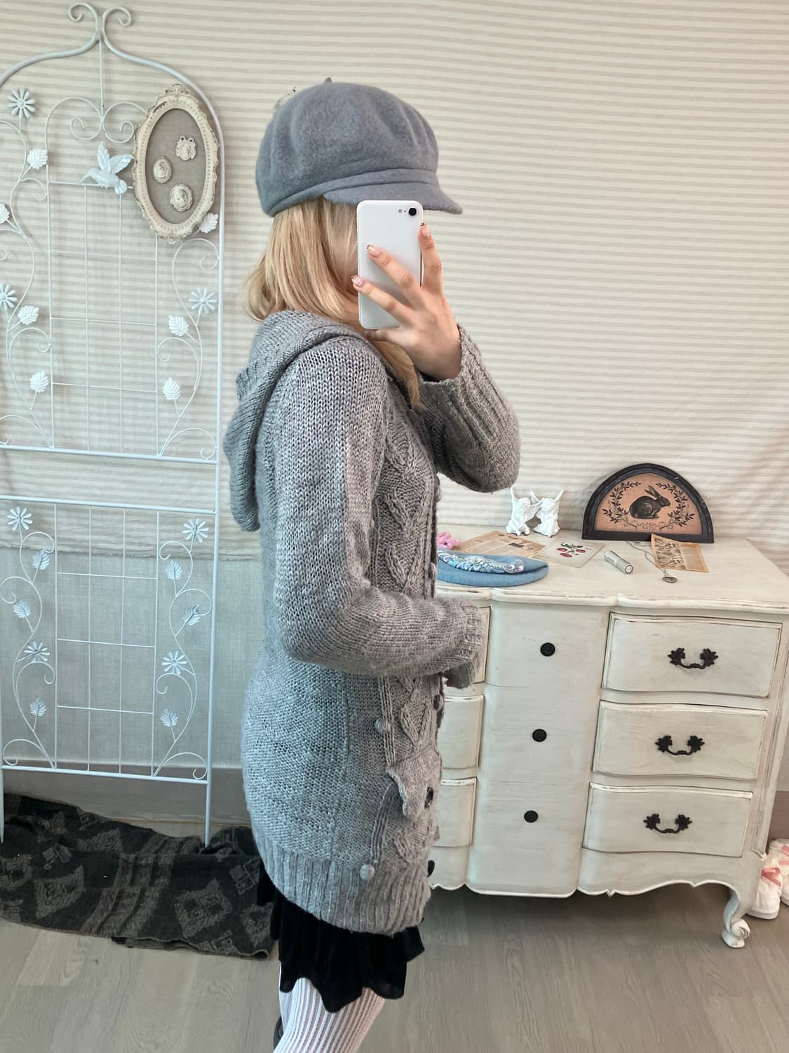 jpn vintage grey pompom pocket hood cd 상품이미지4