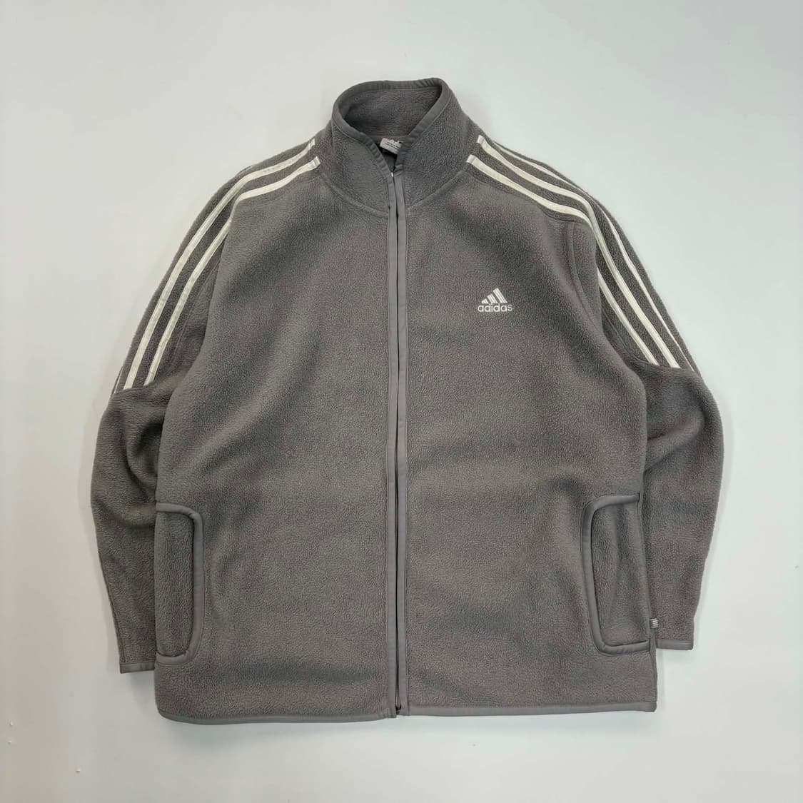 아디다스 00s 일본판 연그레이 플리스 자켓 대장급 후리스 희귀져지(L) 상품이미지2