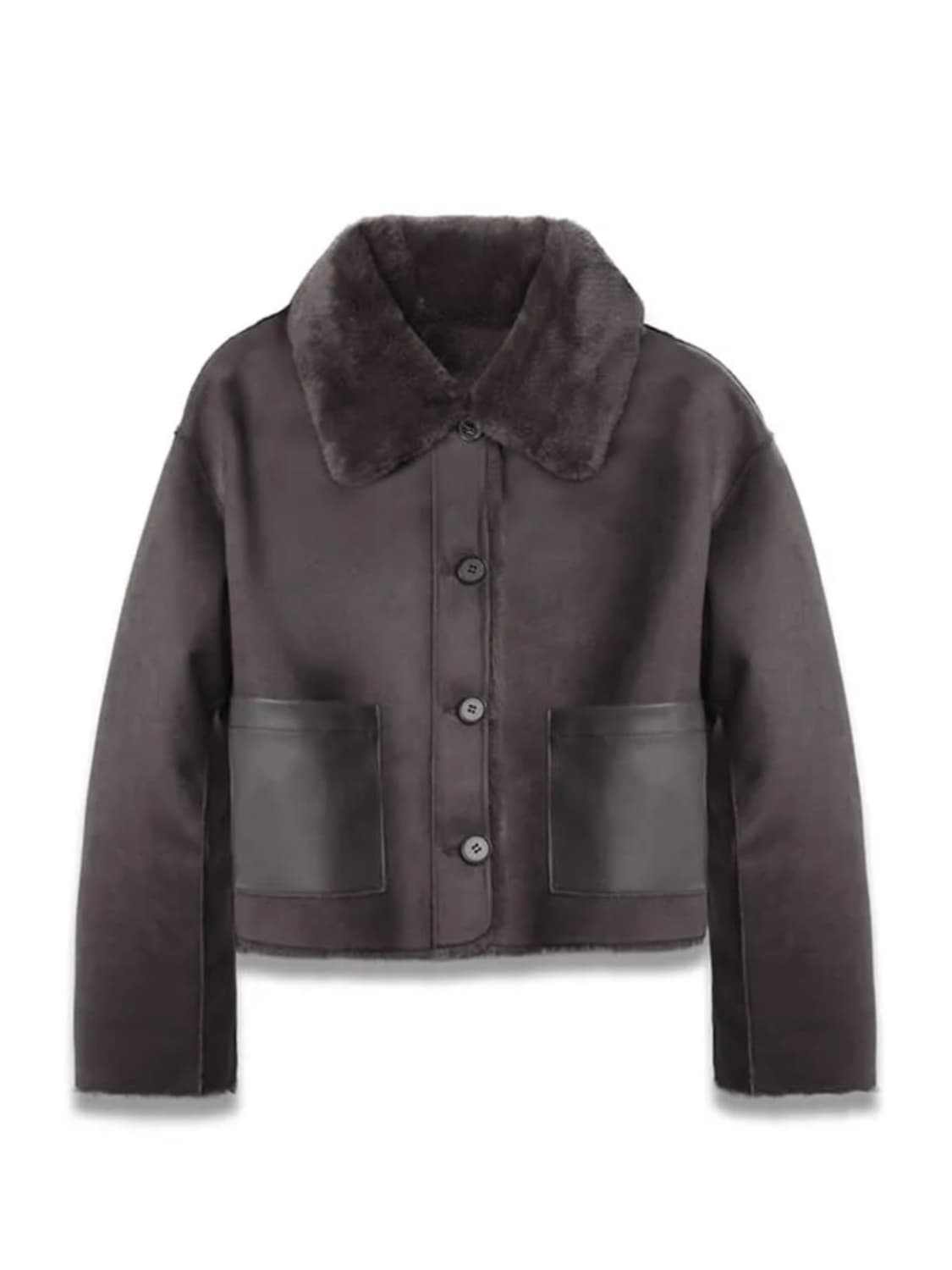 도프셉 리버시블 포인트 무스탕 그레이 상품이미지1