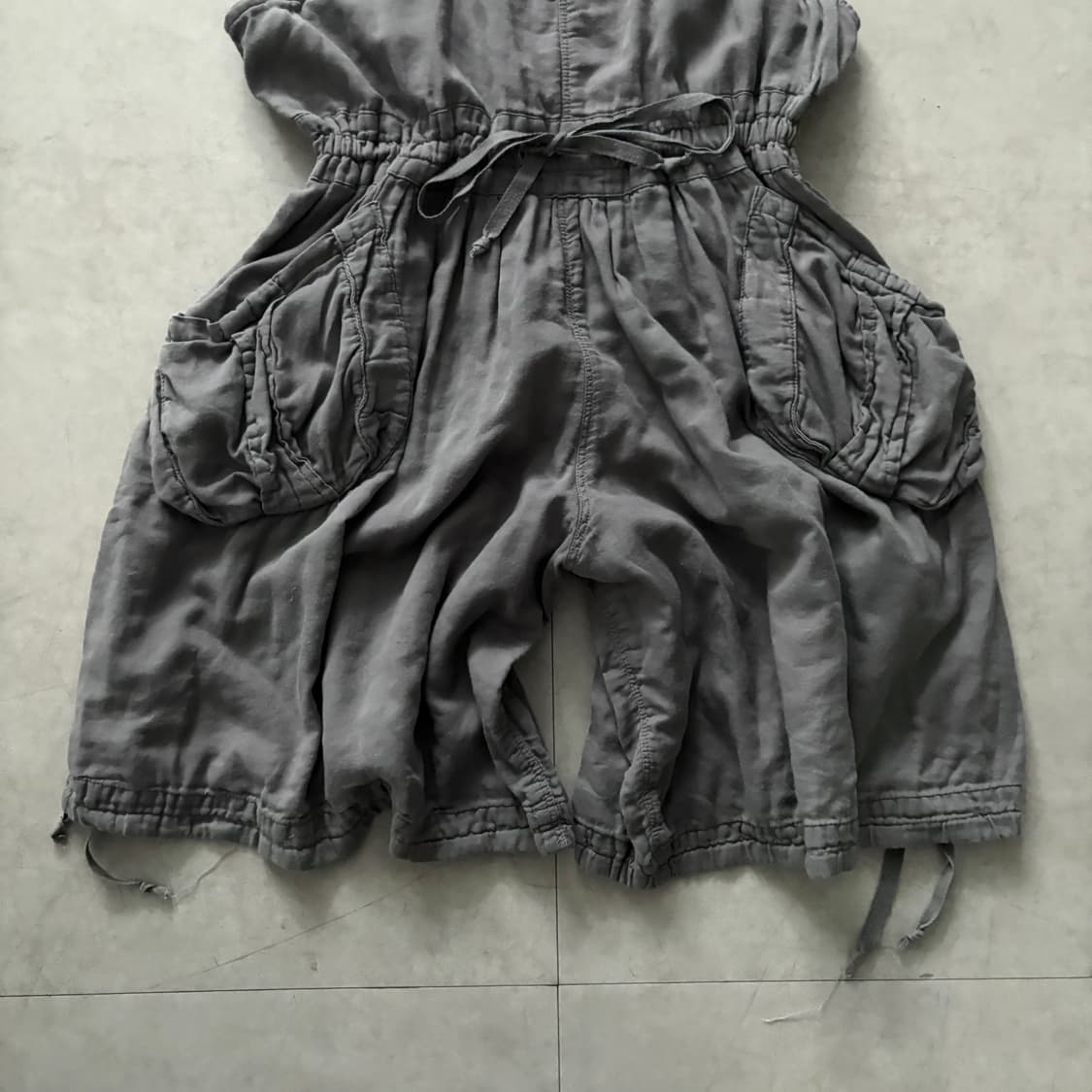 Vintage Washed Cargo Overalls Shorts 상품이미지7