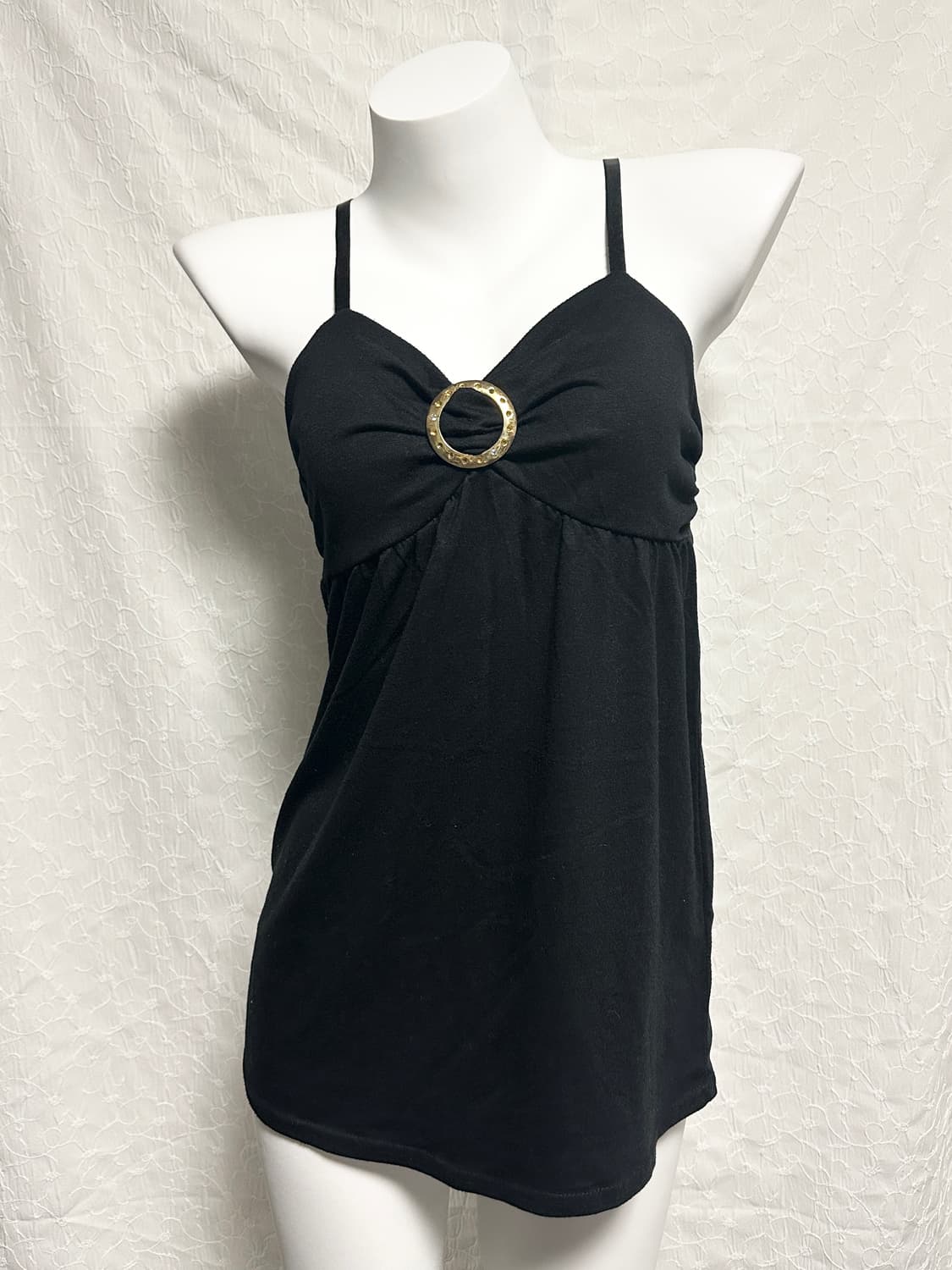 빈티지 digdeep 디그딥 갸루 펑크 골드 링 슬리브리스 탑 상품이미지1