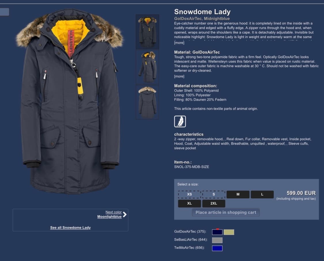 [정가 100만원] 벨렌슈타인 덕다운 패딩 여성용 상품이미지5