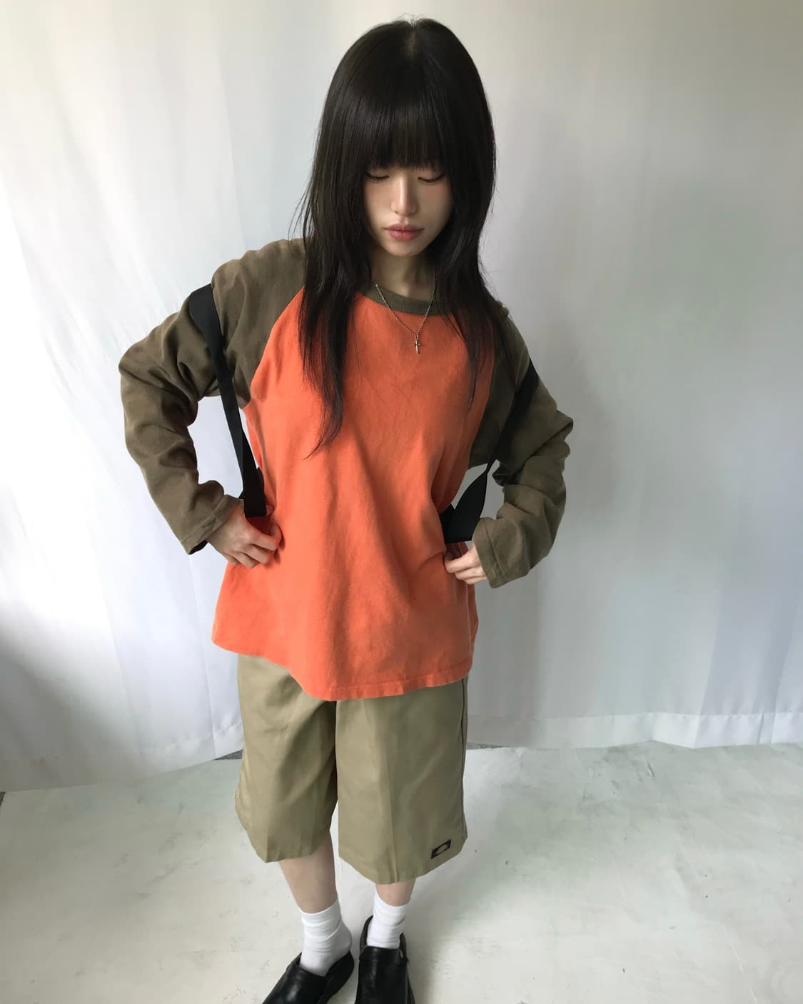 ⊹ Orange Raglan Long Sleeve Tee 상품이미지2