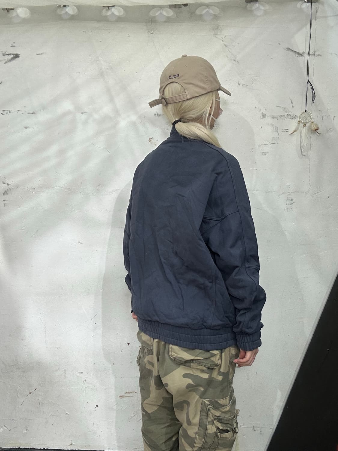 휠라 네이비 오버핏 모직 블루종 자켓 M 상품이미지3