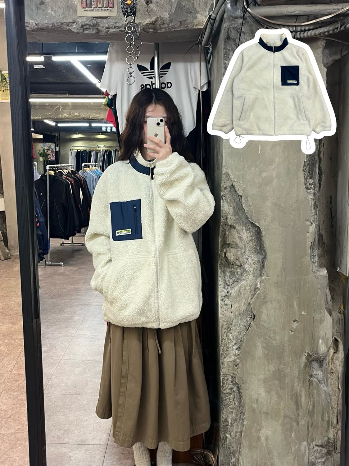 브라운 브레스 플리스 자켓 화이트 XL #csz2484 상품이미지1