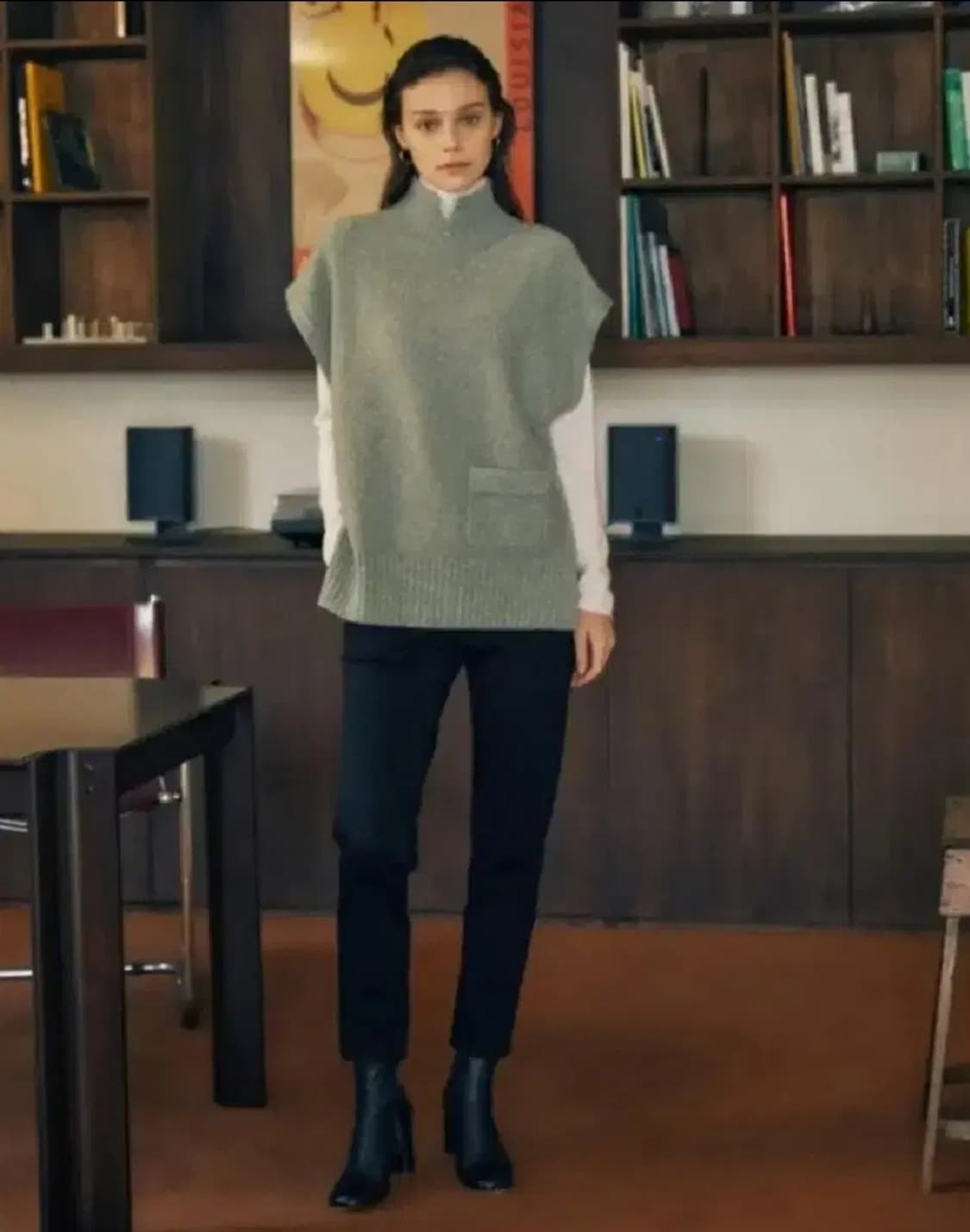 여성 67 닥스 블랙 밴딩 팬츠 기모 바지 상품이미지1