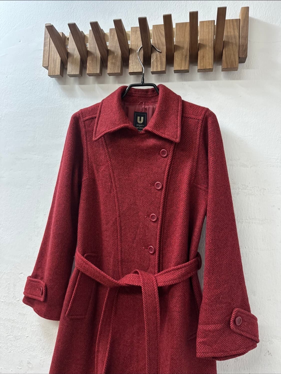 Ungaro Parallèle Paris 웅가로 버튼 벨티드 울 롱 코트 상품이미지4