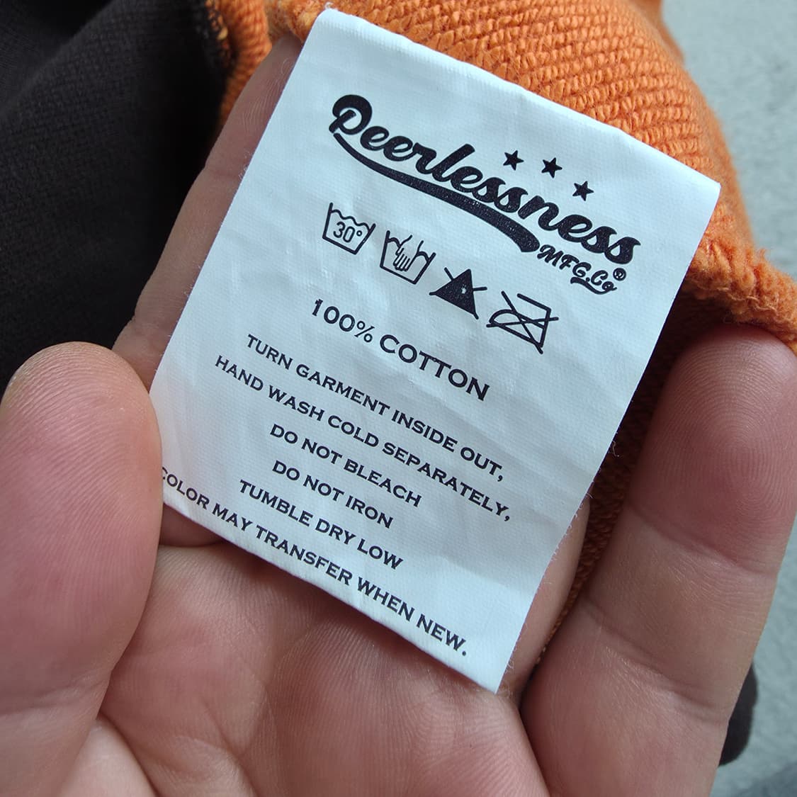 (S)PEERLESSNESS 와이어트 쿼터 풀오버 맨투맨 오렌지 상품이미지5