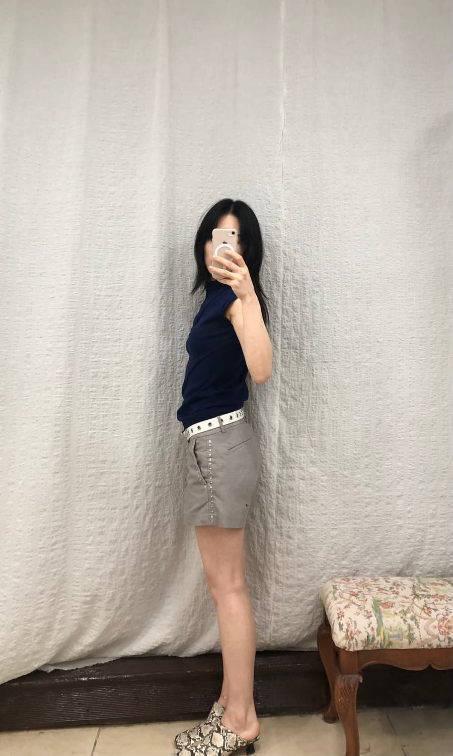 Chic stud grey short pants 상품이미지3