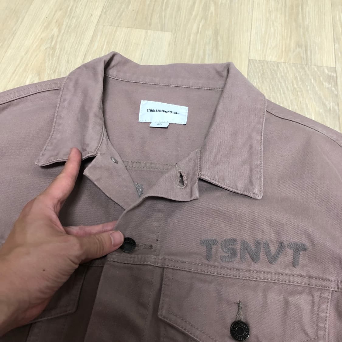 (XL) 디스이즈네버댓  TSNVT 트러커 자켓 더스티 핑크 상품이미지4