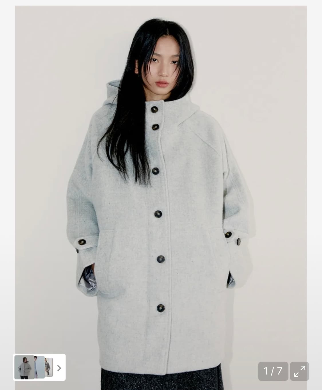 오피쉬 리치 울 하프 코트 그레이  상품이미지1