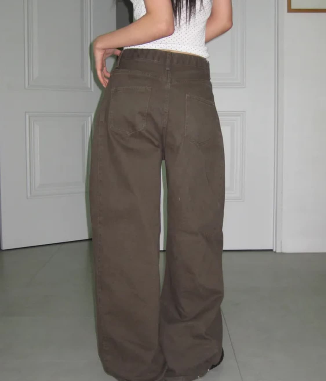 빈티지 브라운 와이드 팬츠 상품이미지4