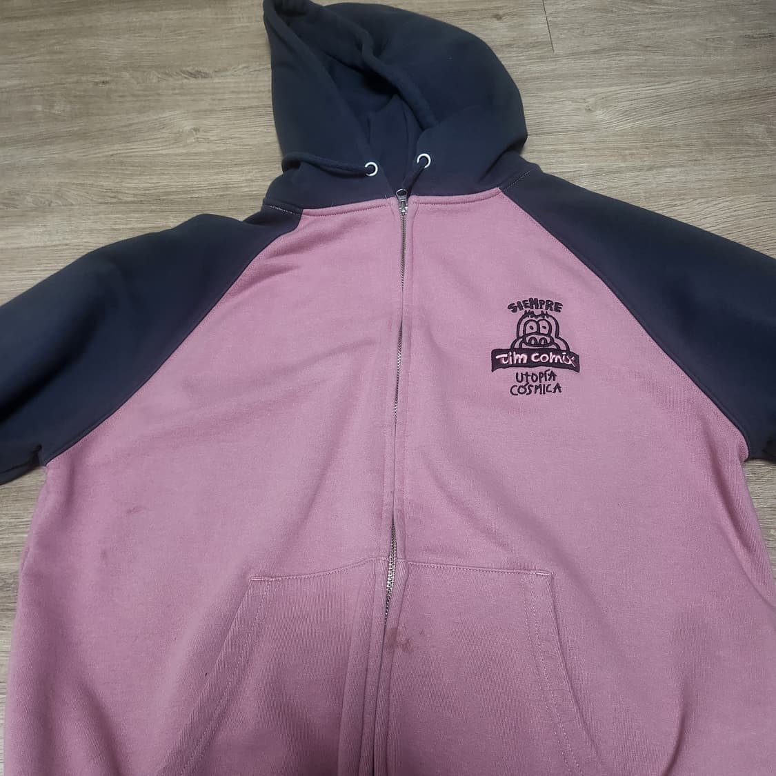 팀 코믹스 핑크 그레이 후드집업 상품이미지2