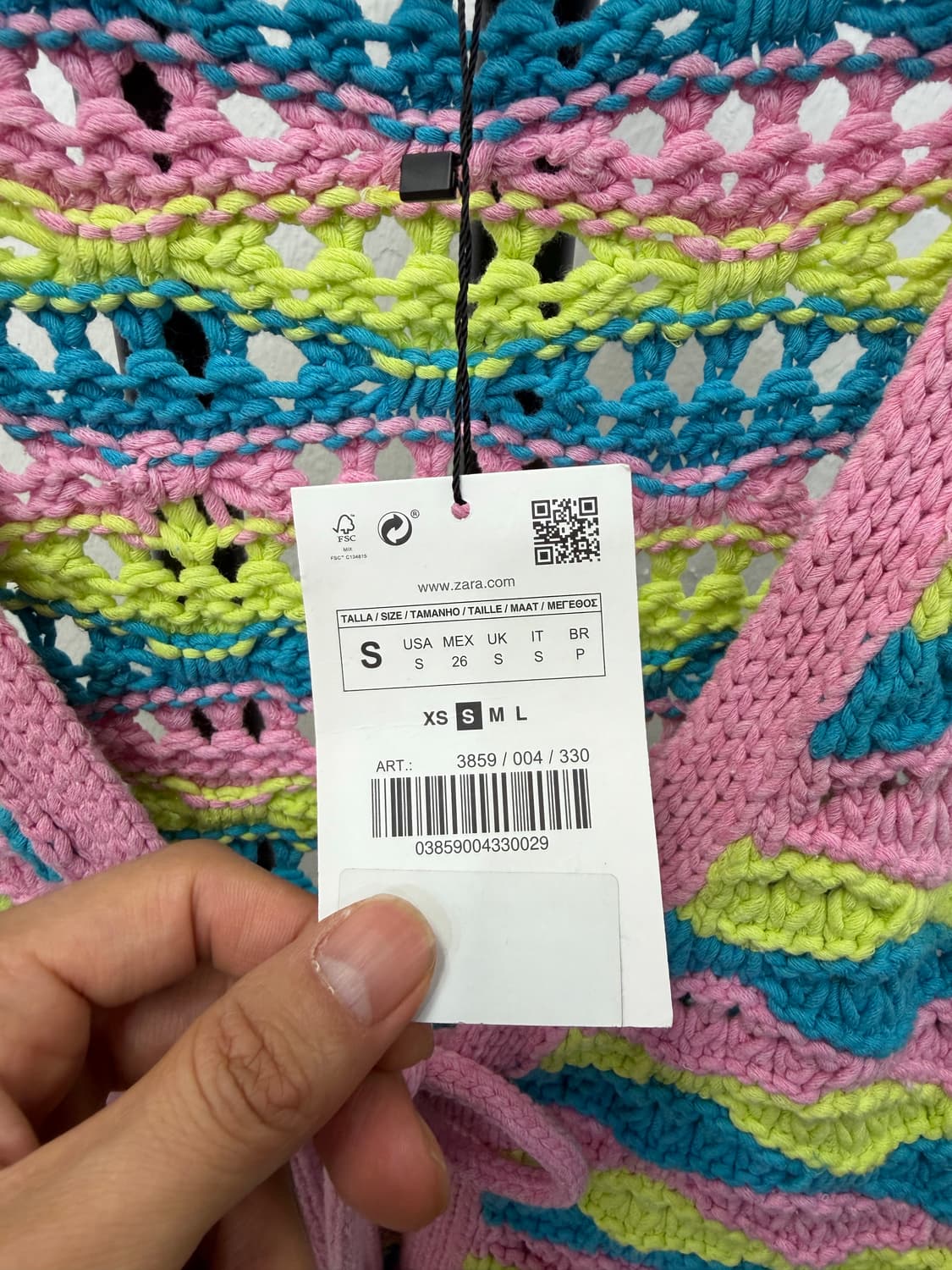 새제품) 자라 컬러풀 크로셰 니트 가디건 S 상품이미지4