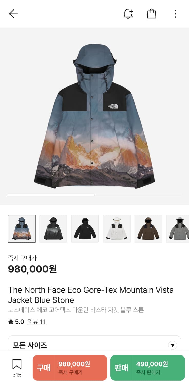 노스페이스 고어텍스 비스타 슈프림맛 블루 스톤, 낮, 2XL 상품이미지1