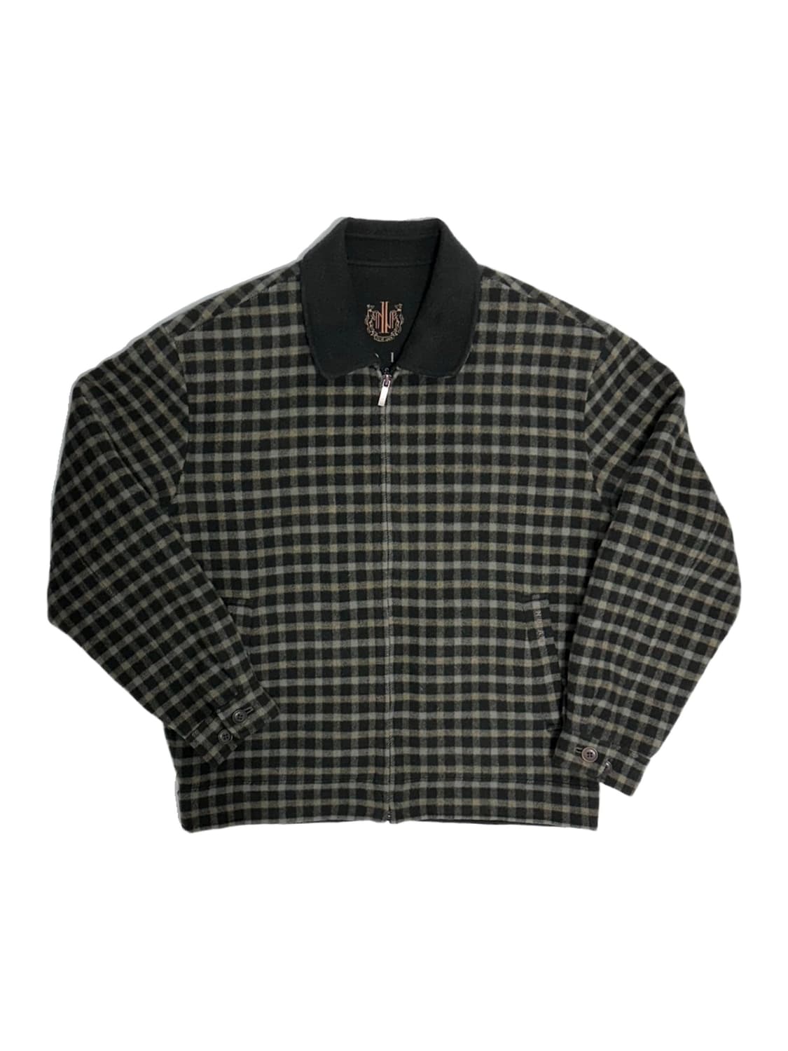 인디안 체크 모직자켓 블루종 상품이미지1