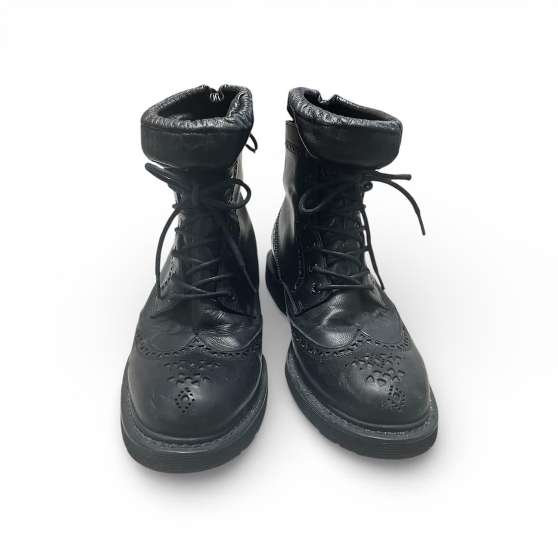 [275] 2000s 프라다 블랙 레더 윙팁 부츠 상품이미지3