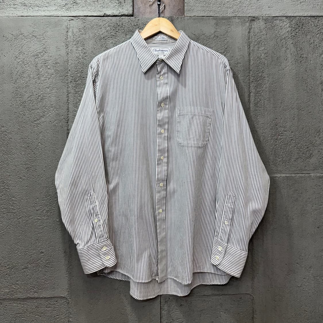 80s 버버리 스트라이프 셔츠 made in USA (XL)   상품이미지1