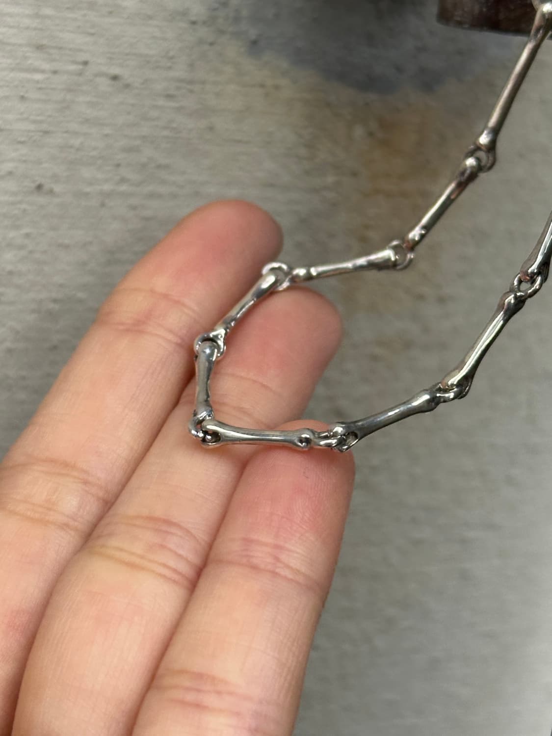 Skull Bone Bar Chain 925Silver Bracelet 상품이미지2