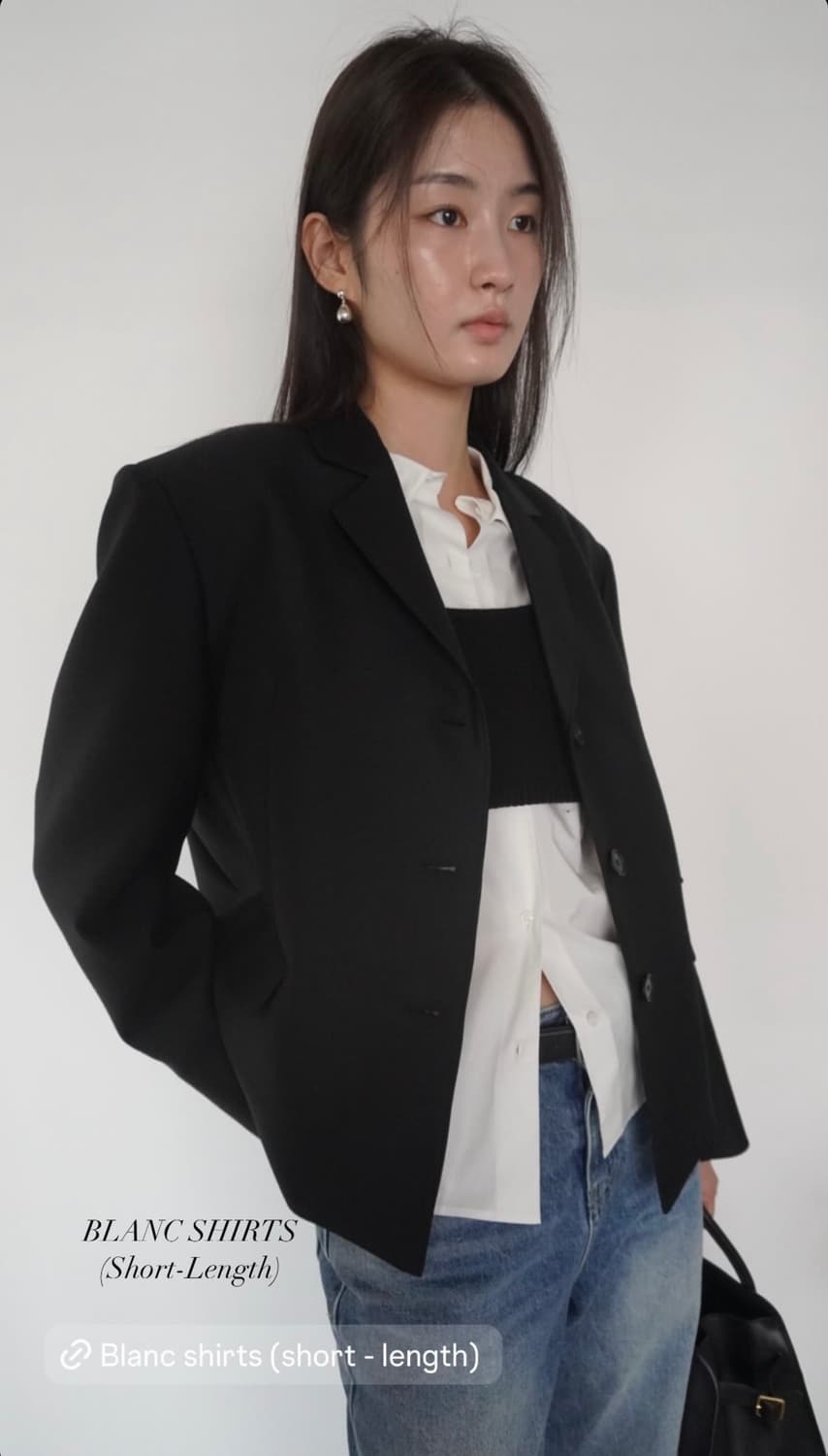 뉴욕나인스튜디오 Blanc Shirts 블랑 셔츠 숏 화이트 상품이미지6