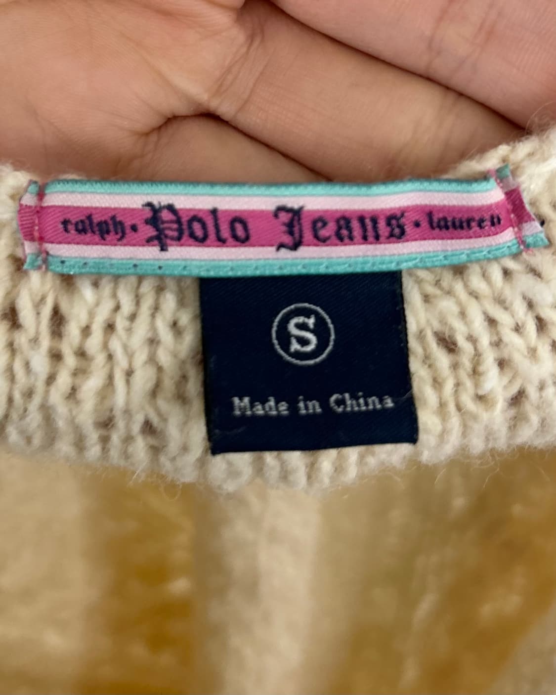 폴로 진스 아이보리 케이블 브이넥 니트 상품이미지7