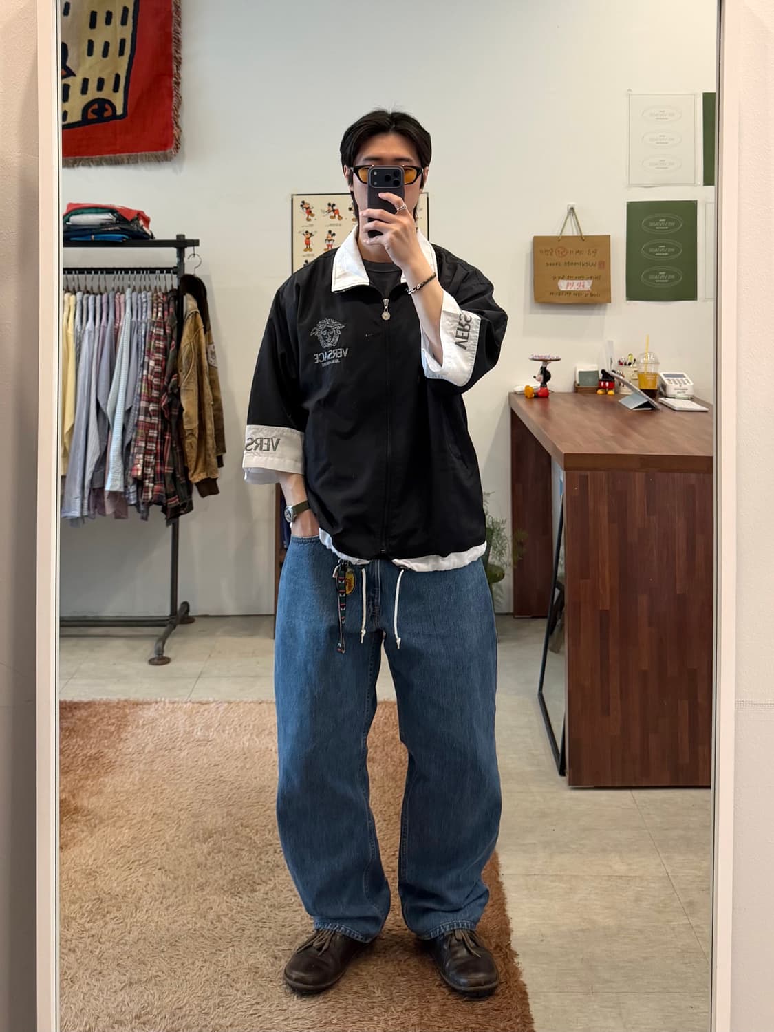 90s Versace Sport 베르사체 스포츠 나일론 웜업 반팔 집업  상품이미지2