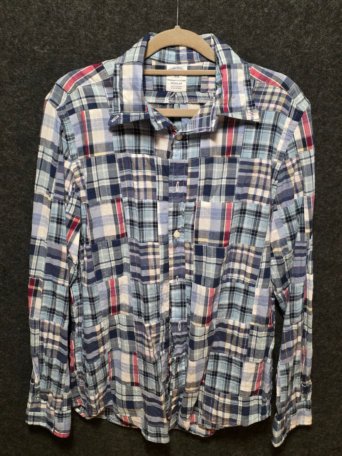 브룩스 브라더스 패치워크 마드라스 체크 셔츠 상품이미지1