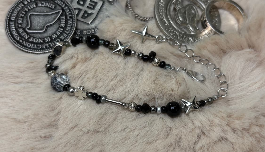 핸드메이드 비즈 팔찌 Blak Stone 036 상품이미지6