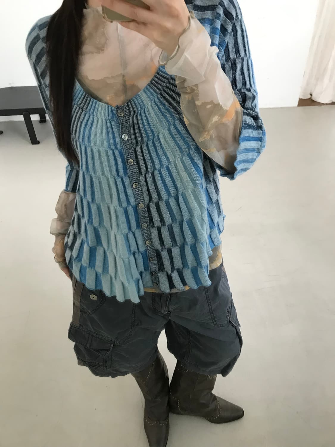 vintage blue pattern cardigan 상품이미지8