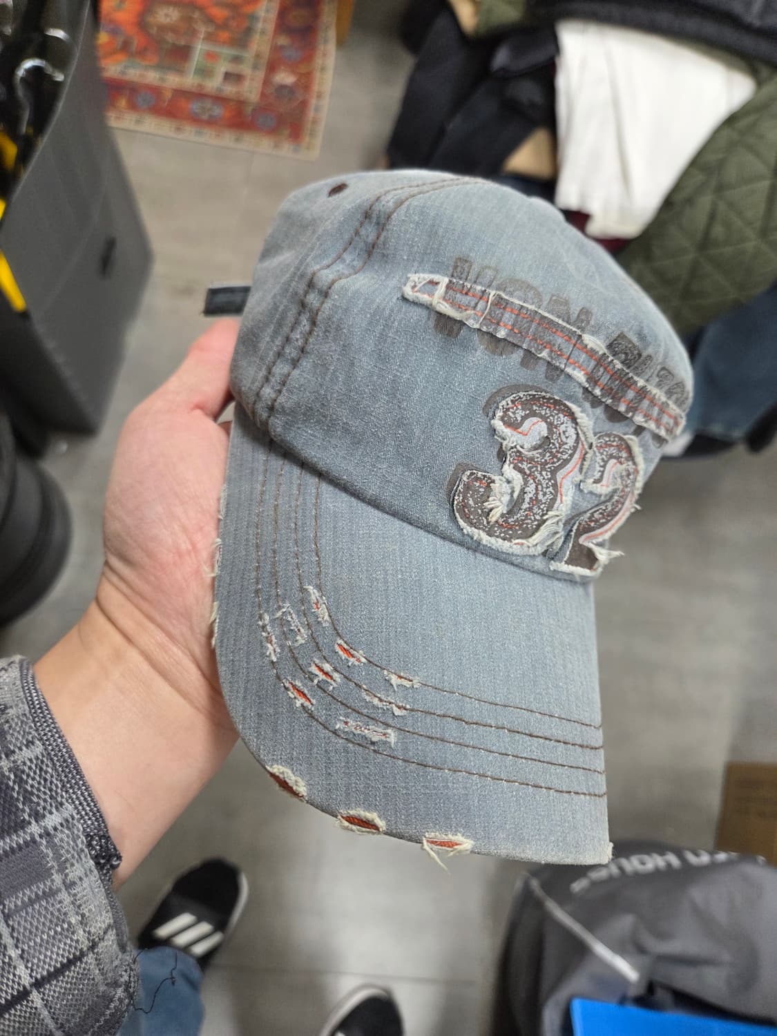 본더치 빈티지 데미지 32 레터링 로고 모자 프리 상품이미지6