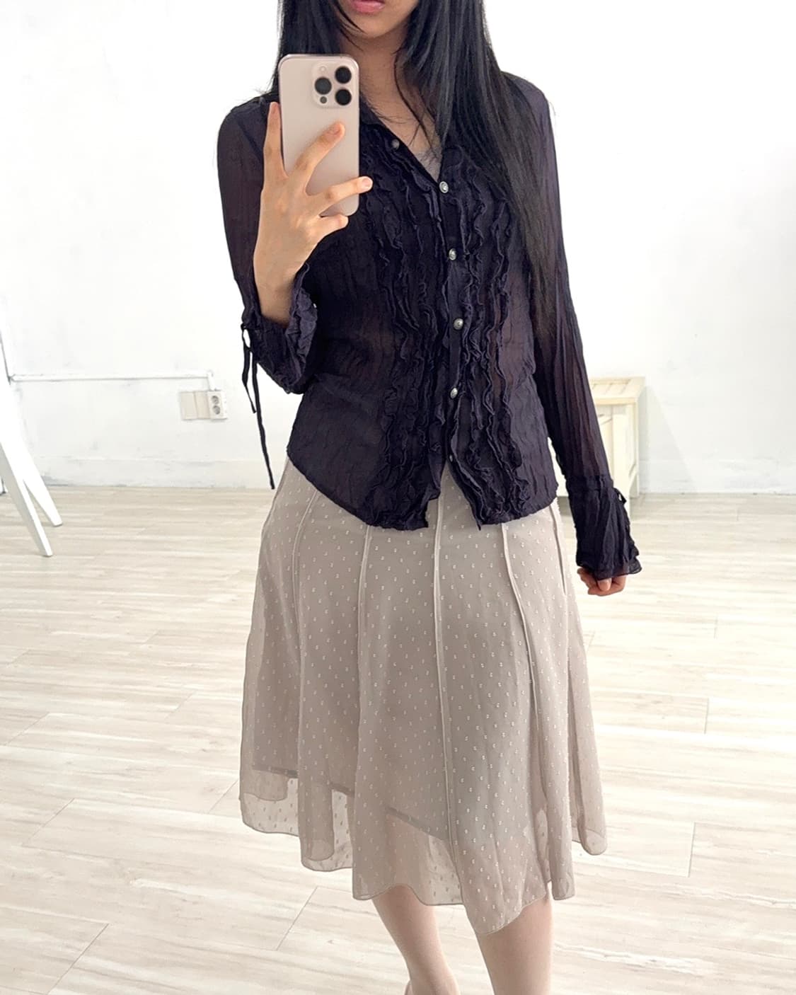 Purple Pleated Shirt 상품이미지4