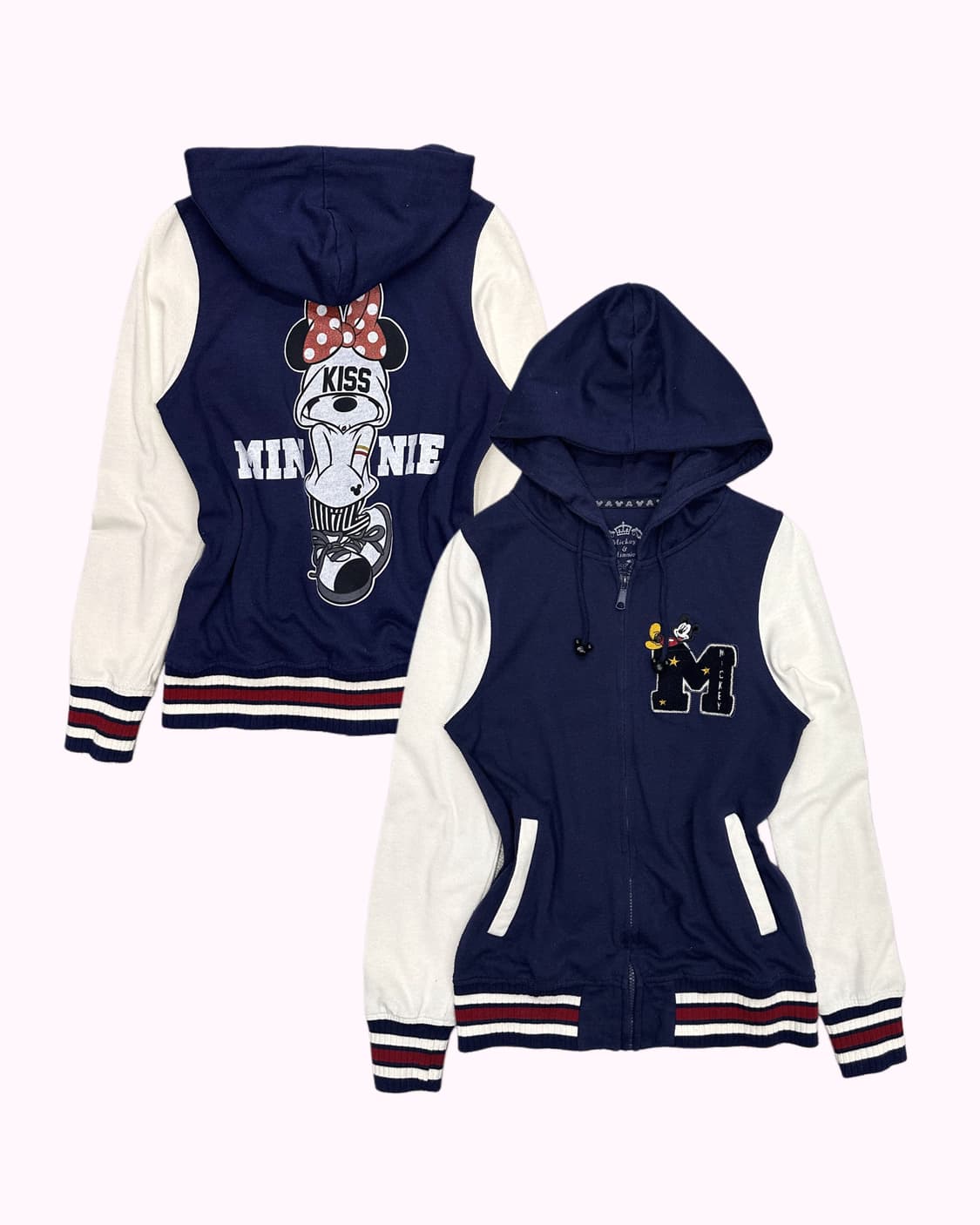 MICKEY&MINNIE patch printing hood zip-up 상품이미지1