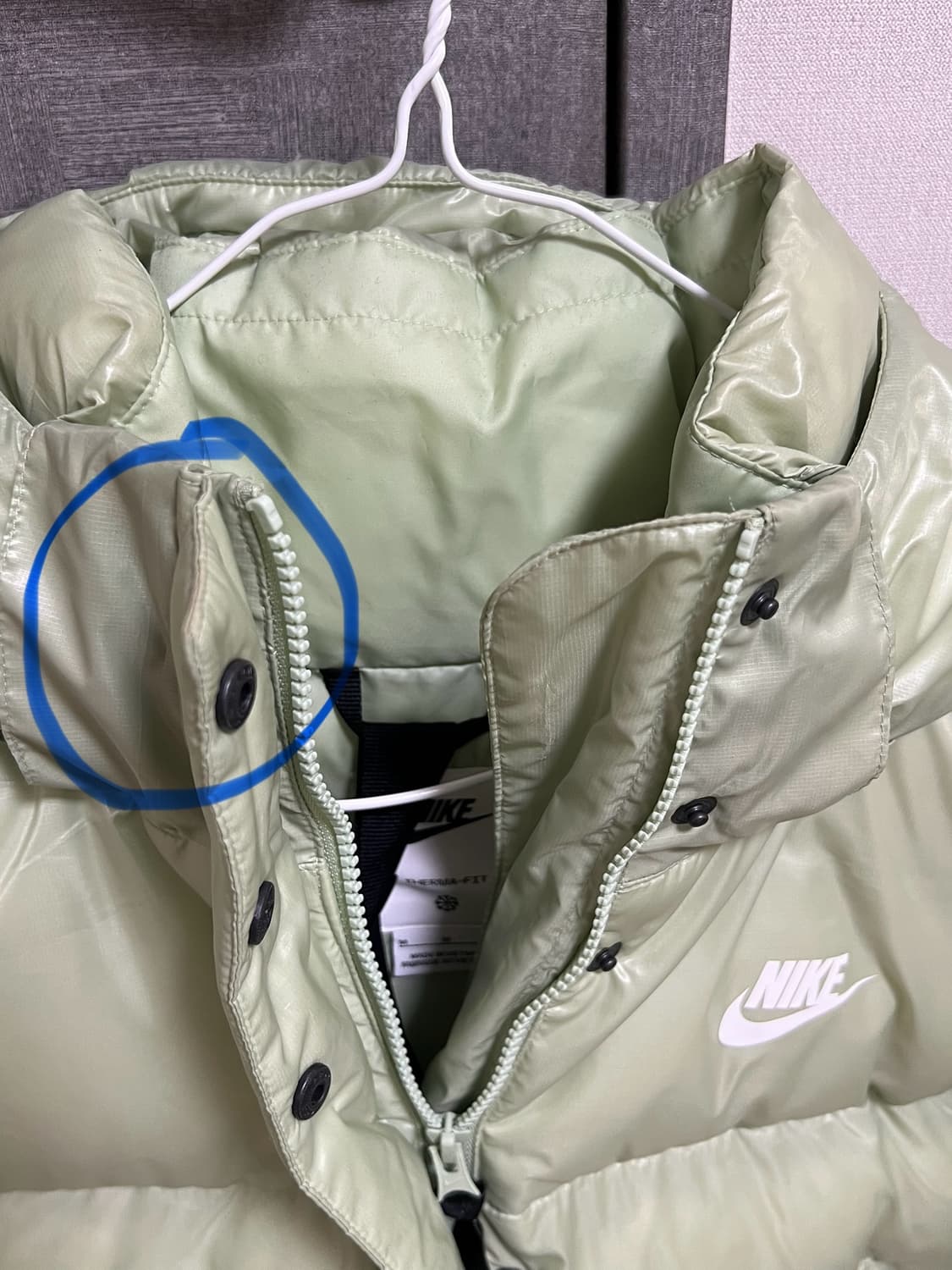 나이키 써마핏 여성 후드 숏패딩 민트  상품이미지9