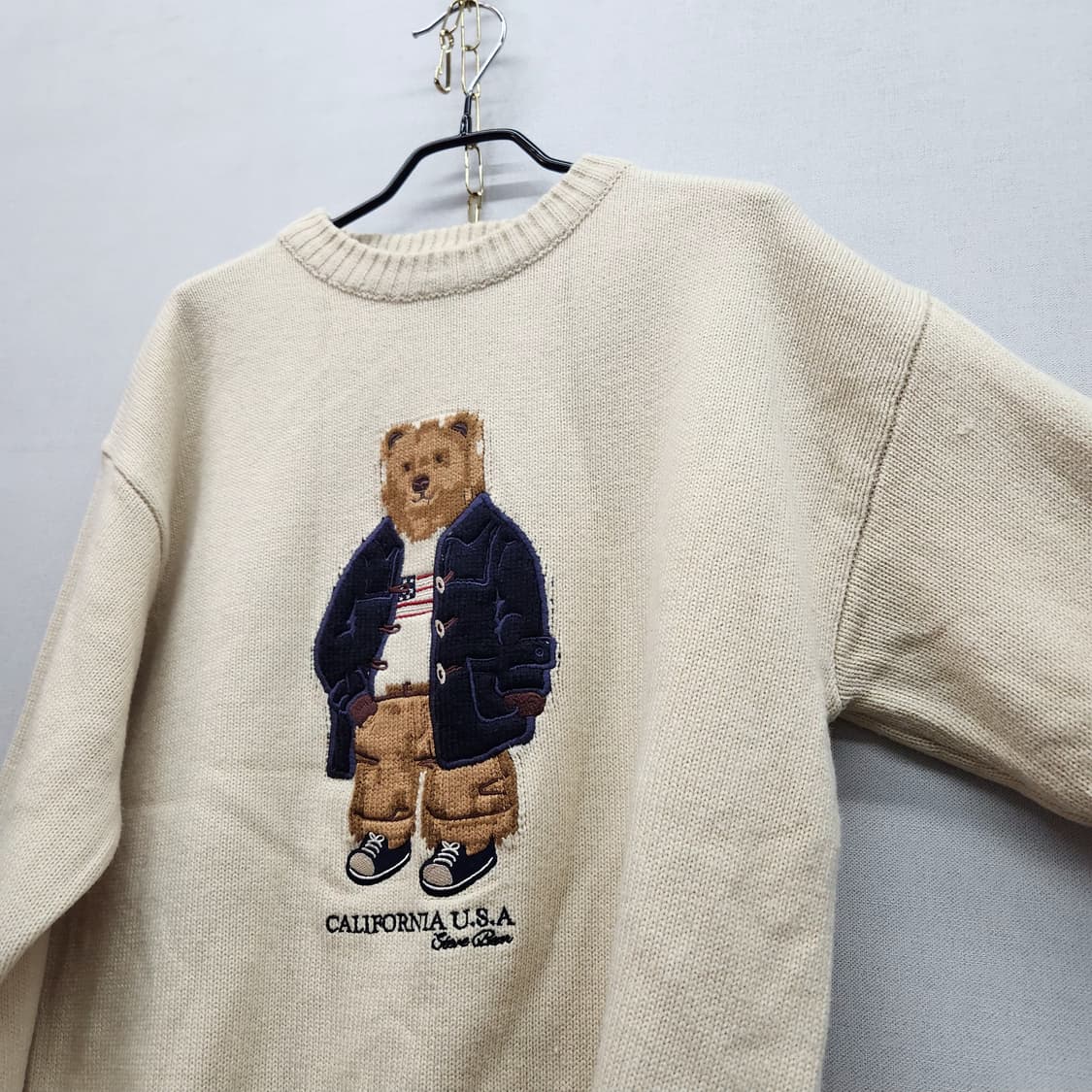 후아유 20주년 베어 자수 니트 M(L) 남여공용 상품이미지3