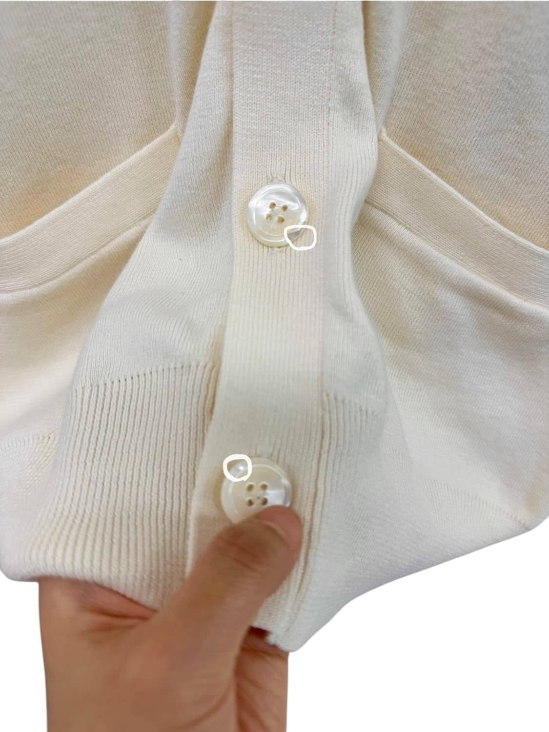 폴로 피마코튼 가디건 크림색 (XS~S) 상품이미지5