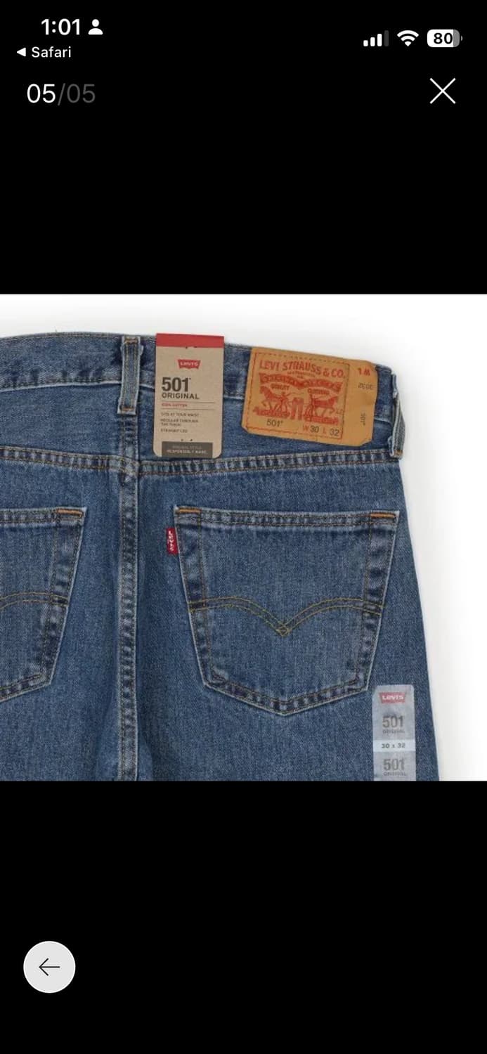 리바이스 501 오리지널 진 00501-0193 미디엄 인디고 33x32 상품이미지5