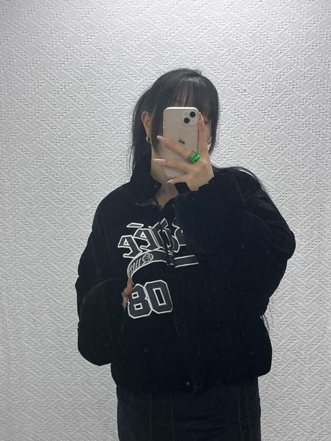 배디 고딕 스트릿 힙합 벨벳 벨루어 패딩 M C08293 상품이미지2