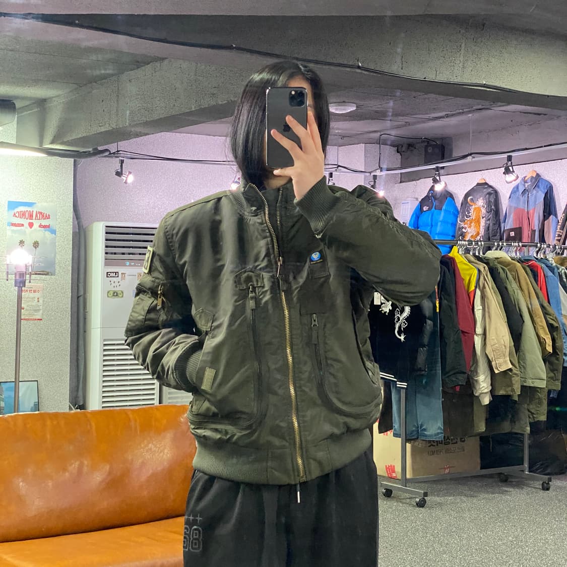 빈티지 MA-1 카키 국군 항공점퍼 B4032 상품이미지1