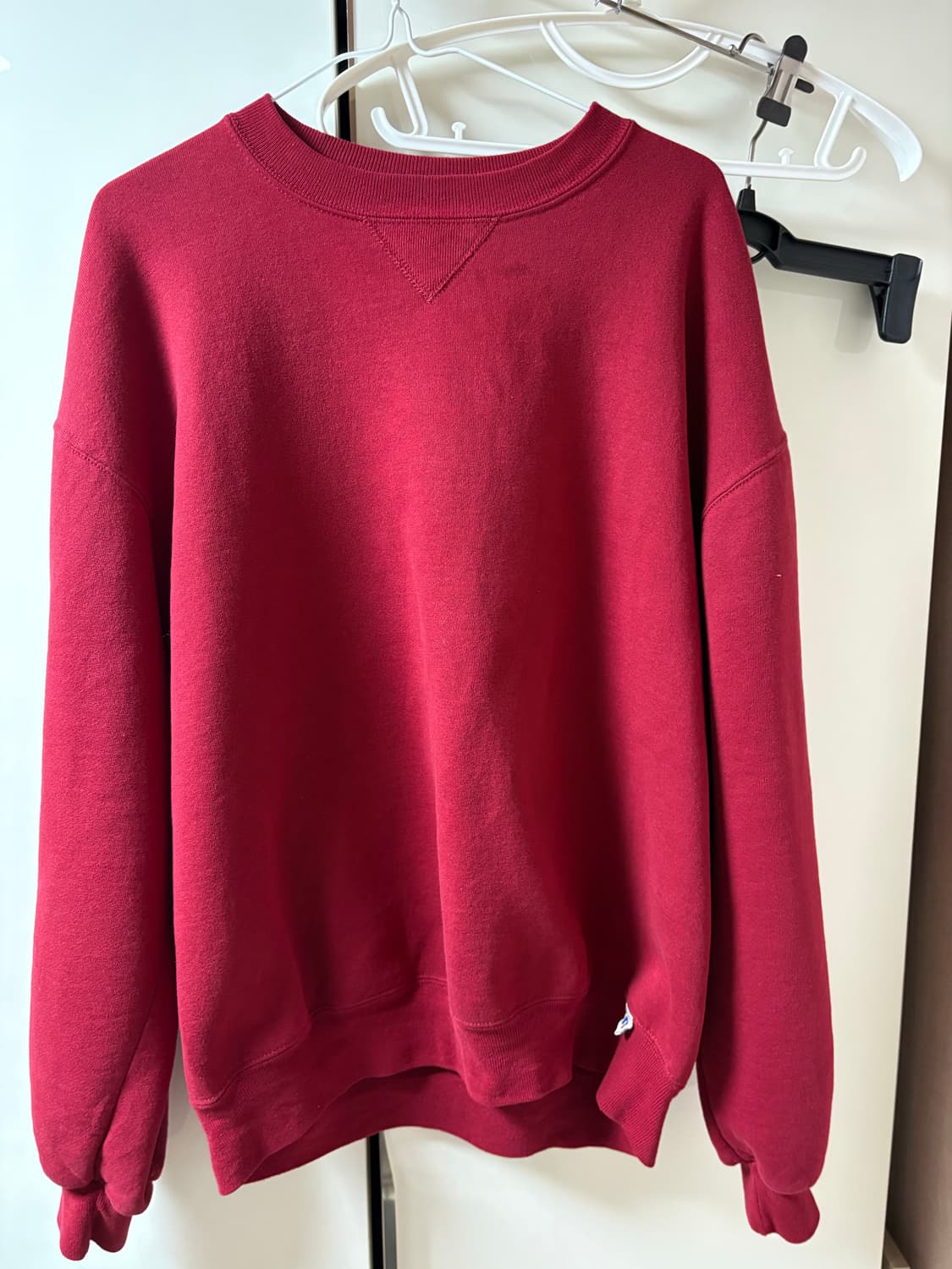 90s 러셀 에슬레틱 블랭크 스웻셔츠 레드 상품이미지1