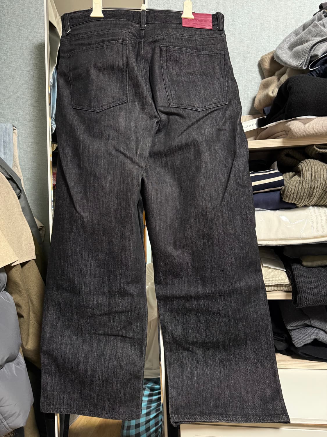 포트너스 투턱 와이드 블랙진 XL (33~34) 상품이미지3