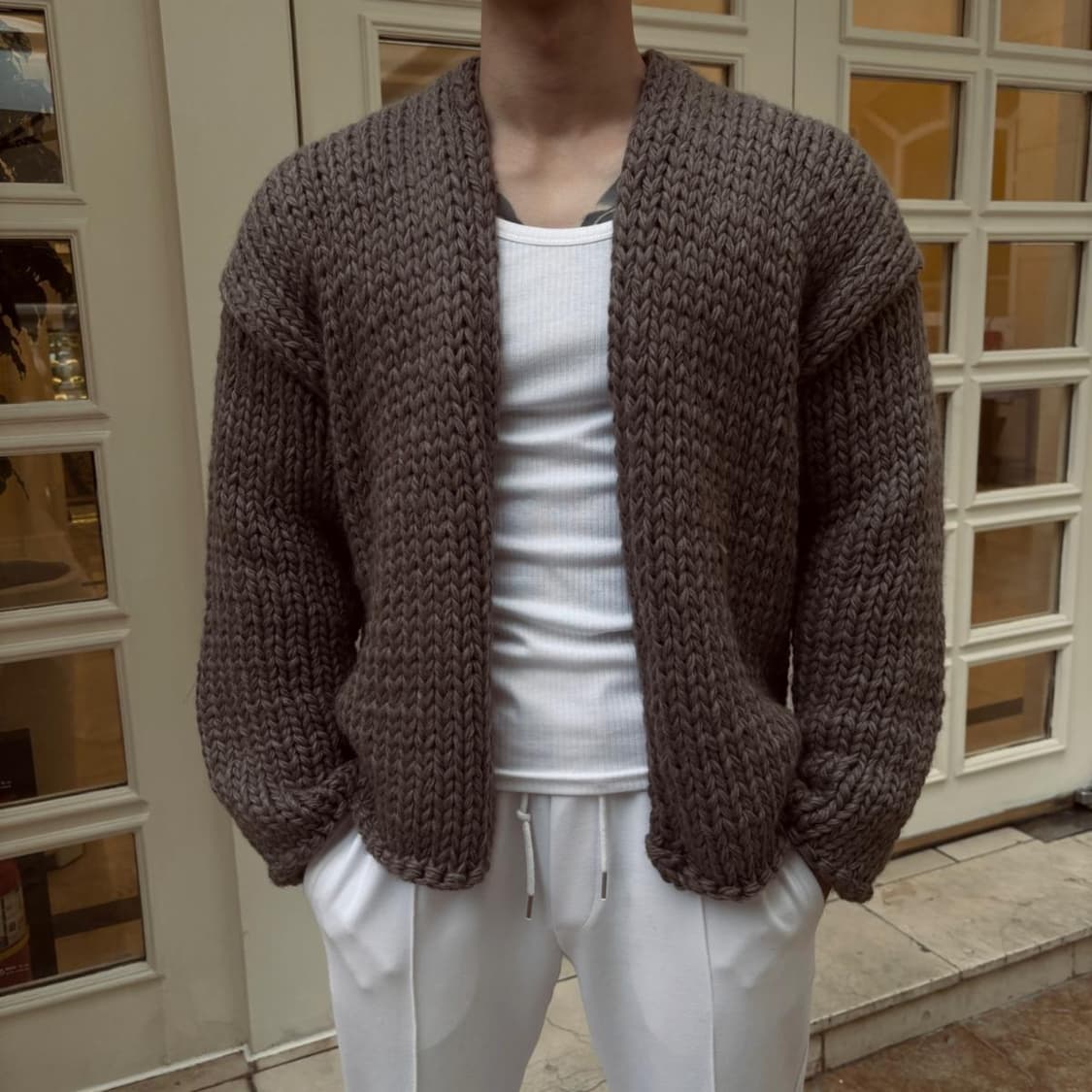 센스에라 핸드메이드 헤비 가디건 니트M 상품이미지3