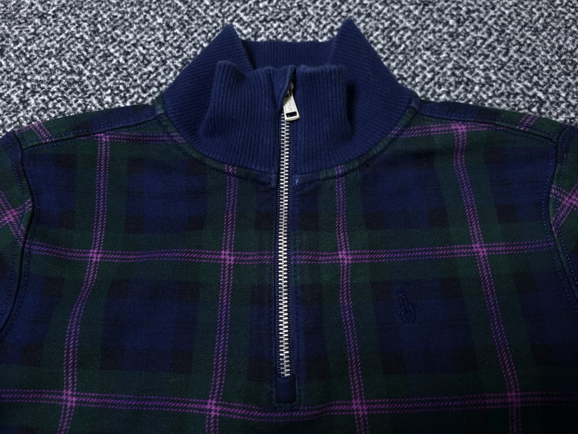 [무료배송][120]폴로 키즈 타탄 체크 반집업 더블 니트 상품이미지5