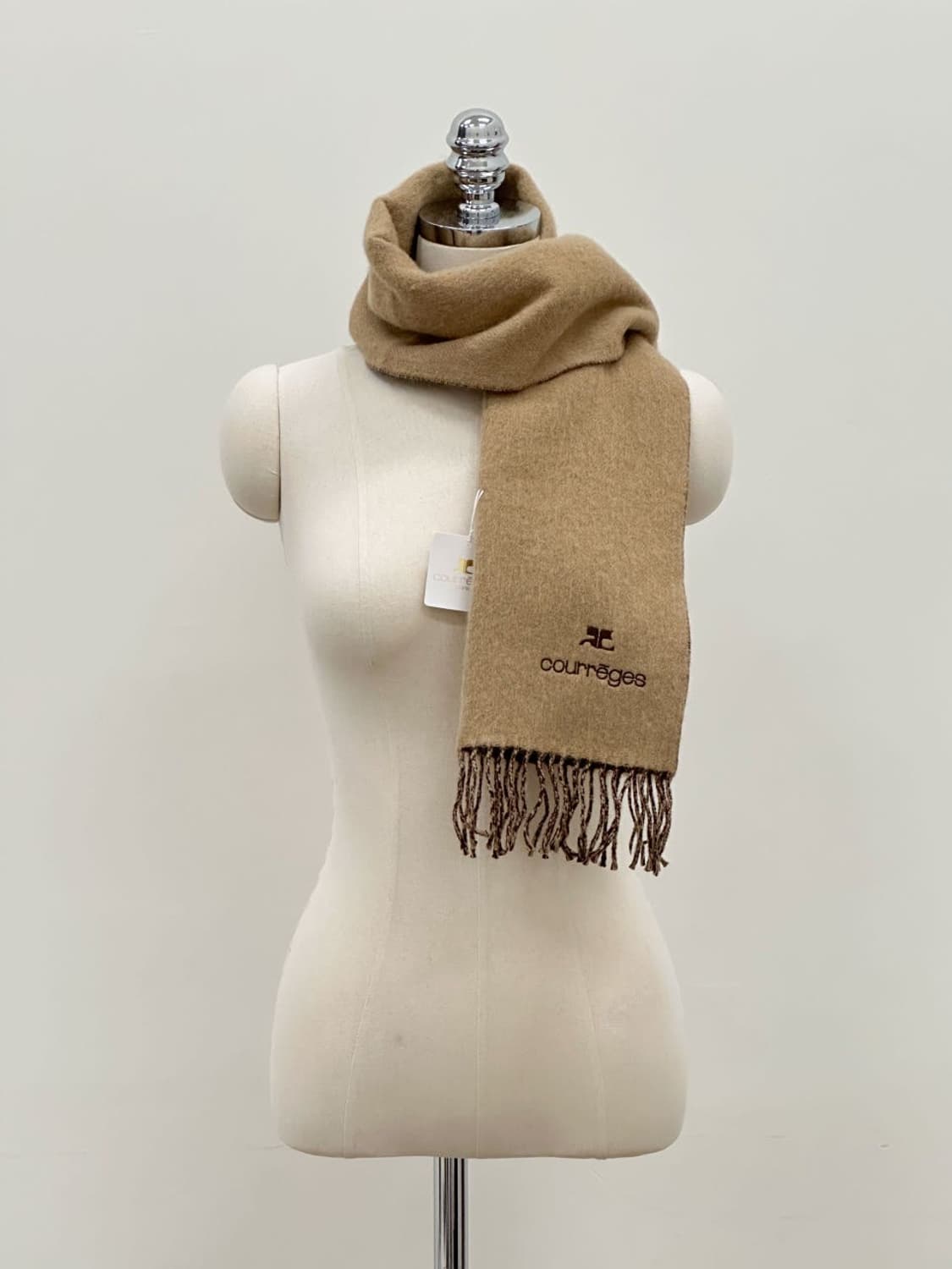 [새상품] courreges / 꾸레쥬 브라운 울 머플러  상품이미지10