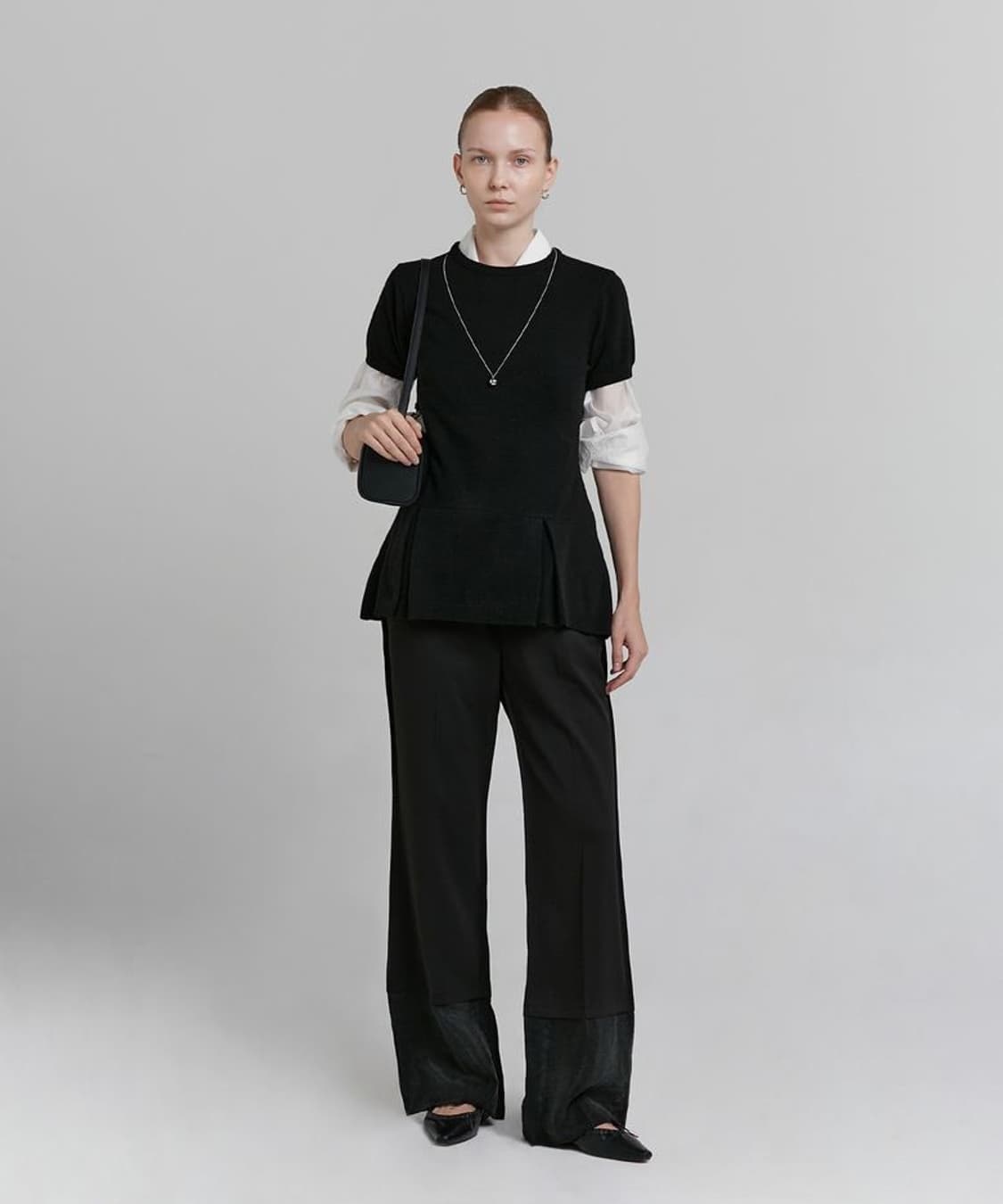 F) 로우타이드 24FW 레이어드 부츠컷 팬츠 블랙 상품이미지1