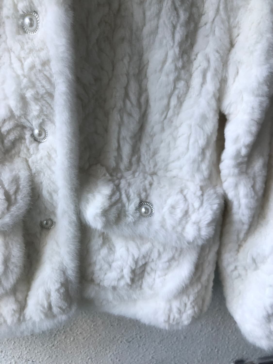 화이트 퍼 아이보리 퍼 자켓 상품이미지3