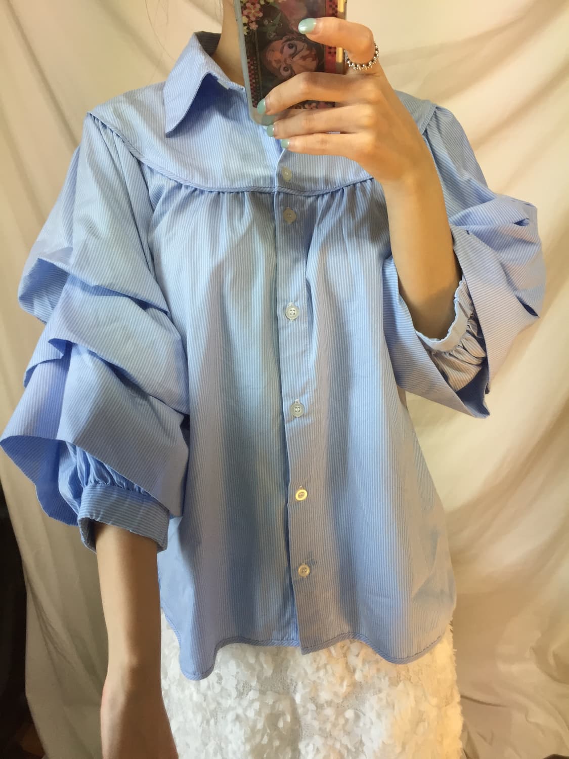 프릴 포인트 셔츠  상품이미지8