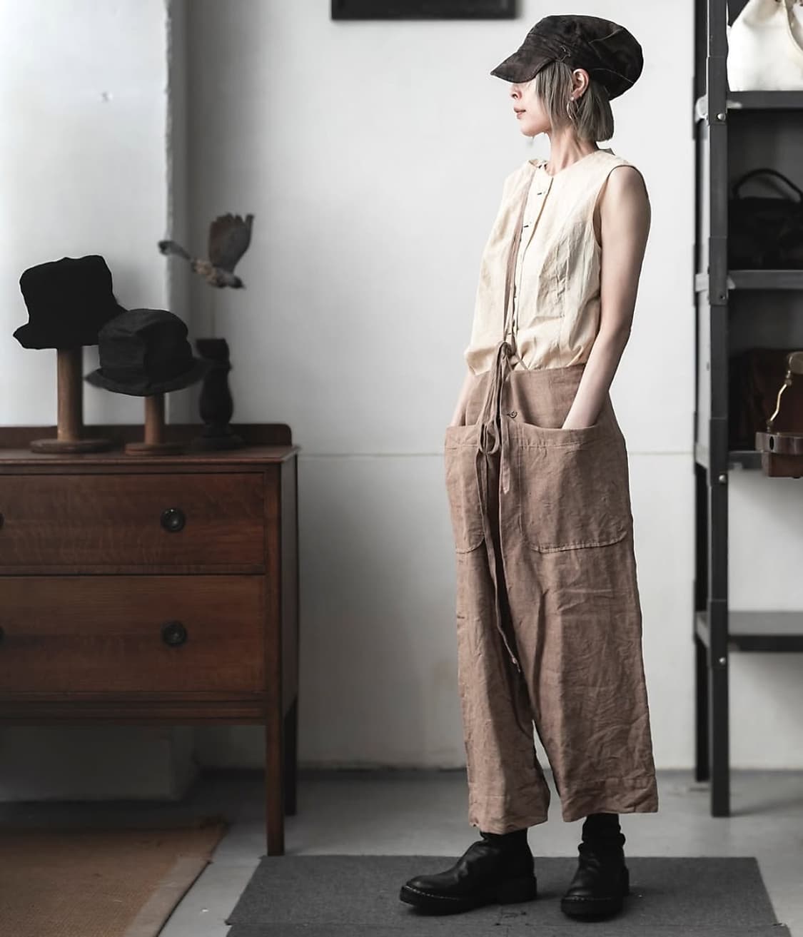 Atelier Suppan 핸드다이드 라인드 캡 상품이미지7