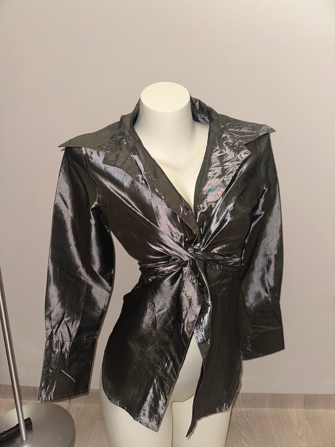 빈티지 새틴 차콜  타이 셔츠 상품이미지2