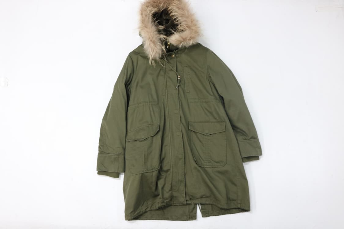 LOWRYS FARM 로리즈팜 빈티지 카키 퍼 후드 개파카 (M) 상품이미지2