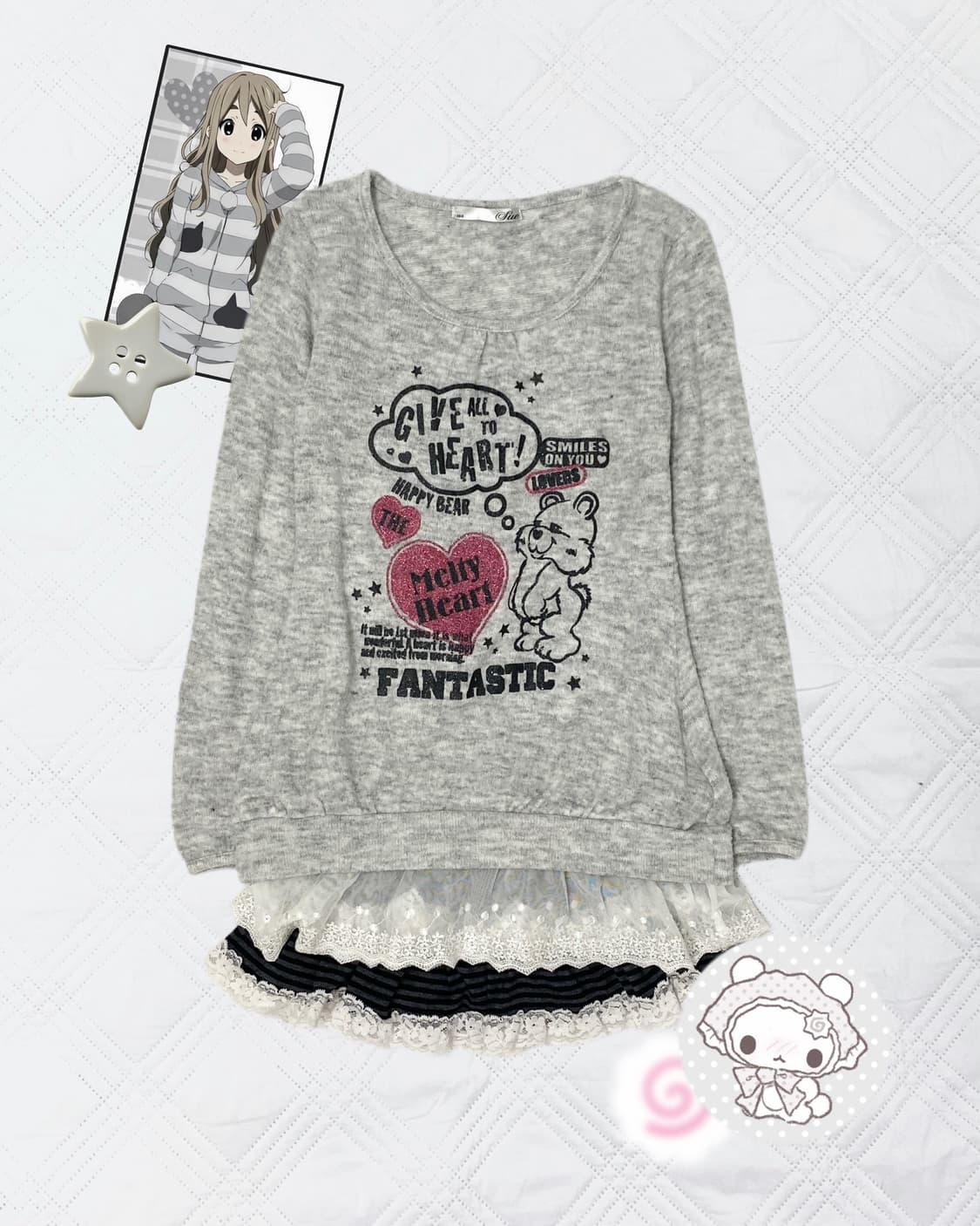 ꒰ঌ 조지후쿠 곰돌이 롱슬리브 ໒꒱ 상품이미지1